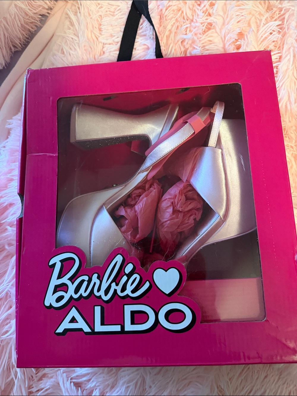 Aldo Barbie Satin Pink Platform Slingback Heels